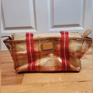 Tommy Hilfiger Vintage Red And Tan Plaid Handbag Has Minor Wear